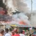 Urgent ,un incendie en cours dernière l’hôtel kaloum.